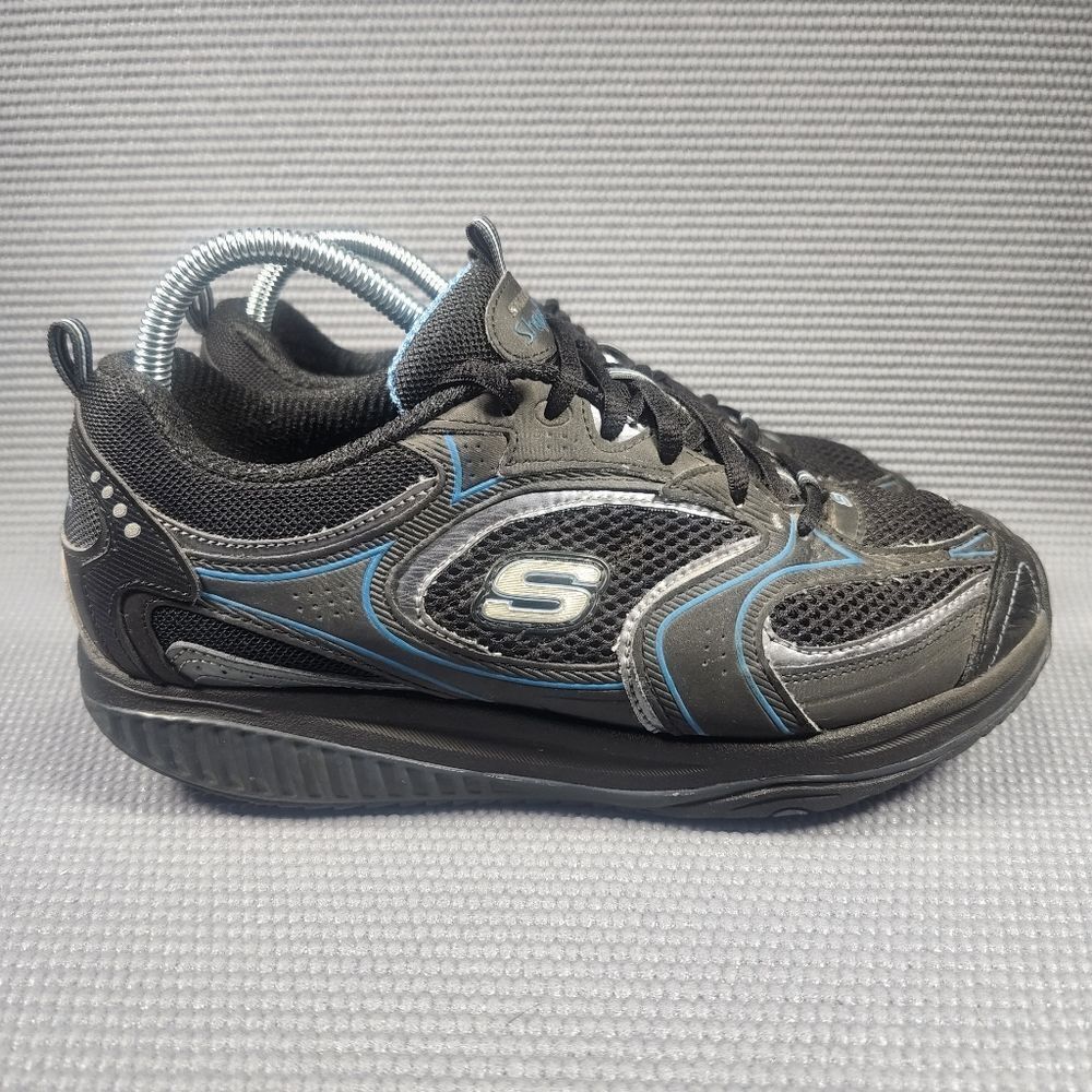Skechers Shape Ups Women's Size 9 Black Blue Toning Walking Shoes 12320